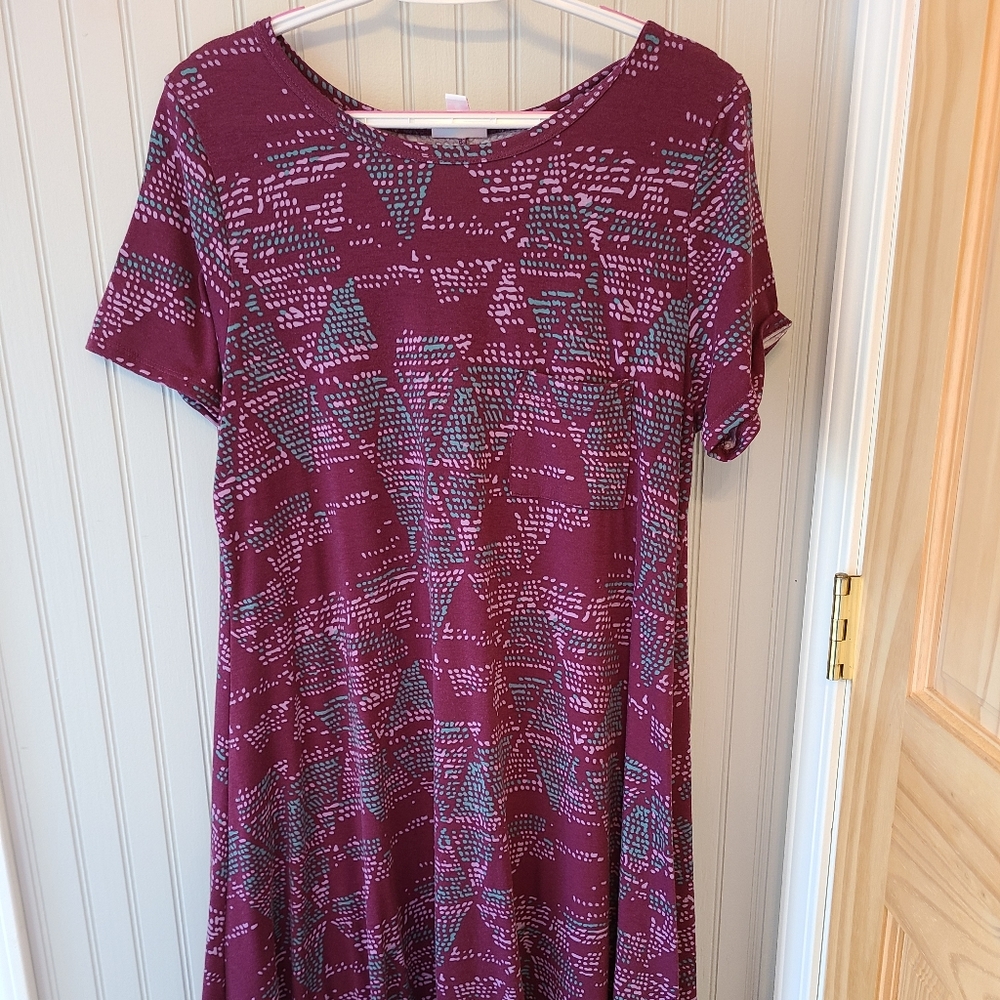 Medium Purple and Green Carly Hi-Low Dress
